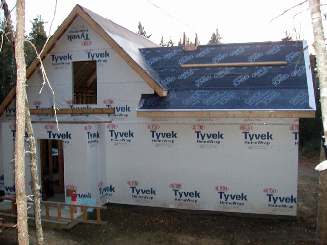 gable roofs meeting at the rear pop-out